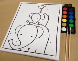 Sloni - malířské plátno 25x30cm