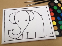 Slon - malířské plátno 18x24cm